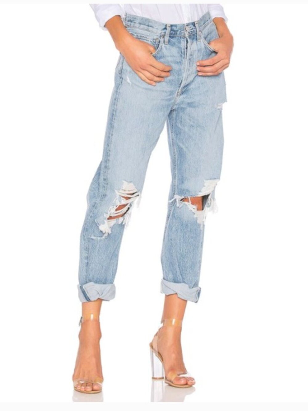 AGOLDE 90's Mid Rise Loose Fit in Fall Out Straight Leg Button Fly Sz 27
